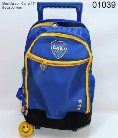 Imagen de MOCHILA CON CARRO 16"  "BOCA JUNIORS" 1.25